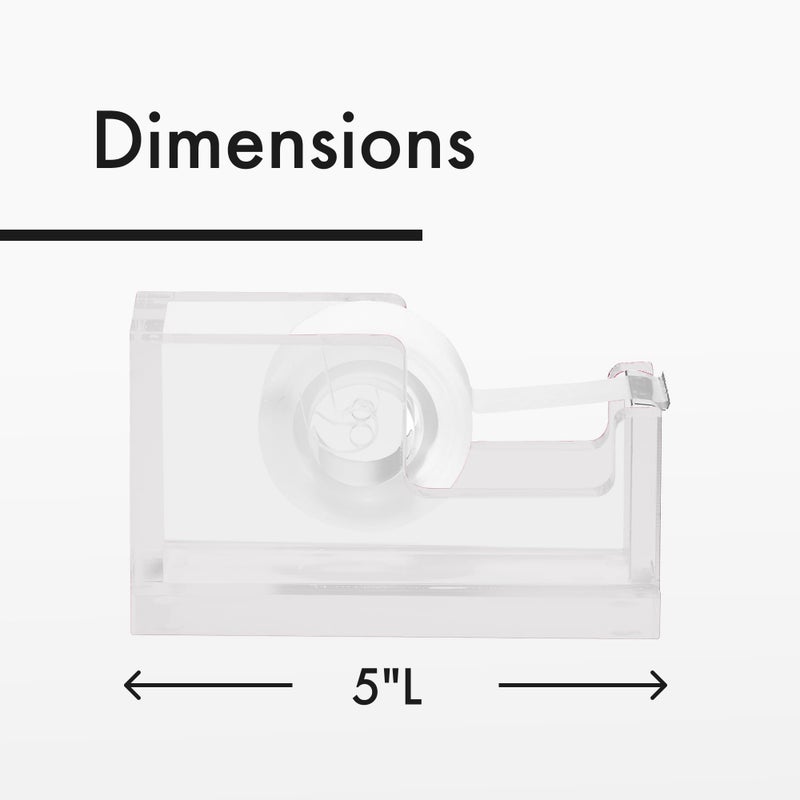 OfficeGoods Acrylic Tape Dispenser â€“ Modern Desk Organizer for Office Supplies â€“ Heavy Duty Refillable Tape Holder for Home and School Crafting â€“ Stylish Desktop Accessory for Gift Wrapping, Silver - Image 4
